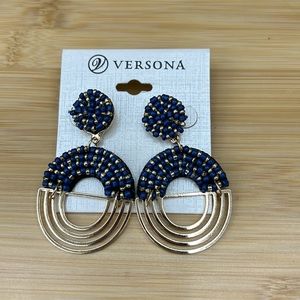 Nickel free Versona blue and gold earrings NWT